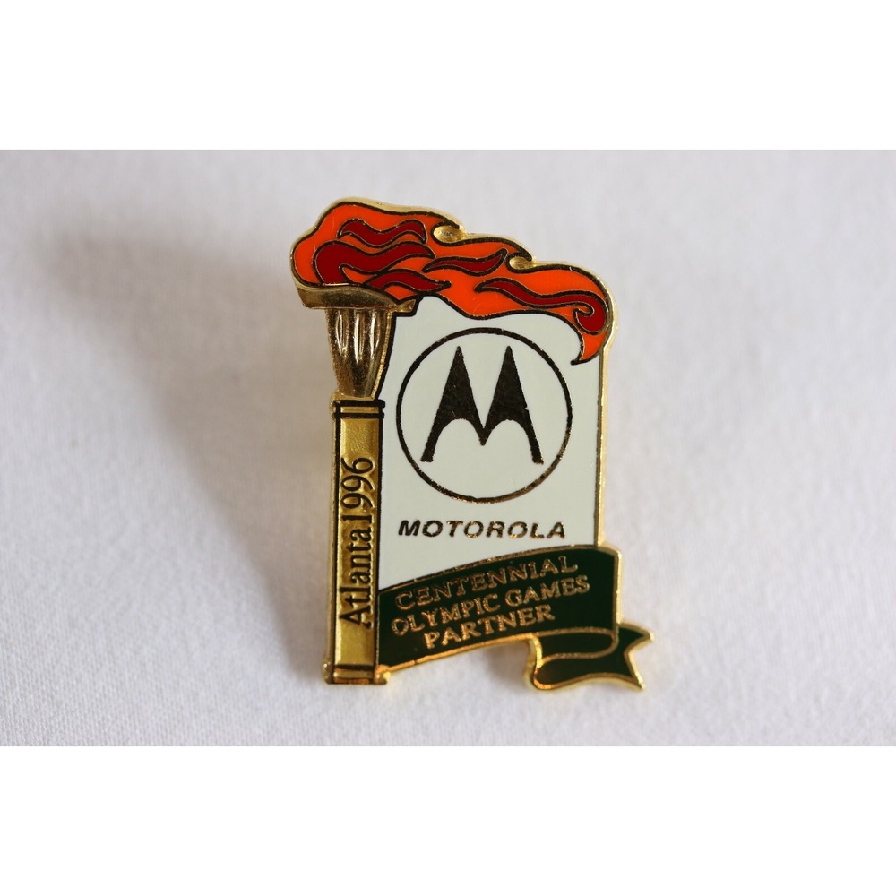 Motorola Atlanta 1996 Centennial Olympic Games Partner Torch Enamel Pin 611635